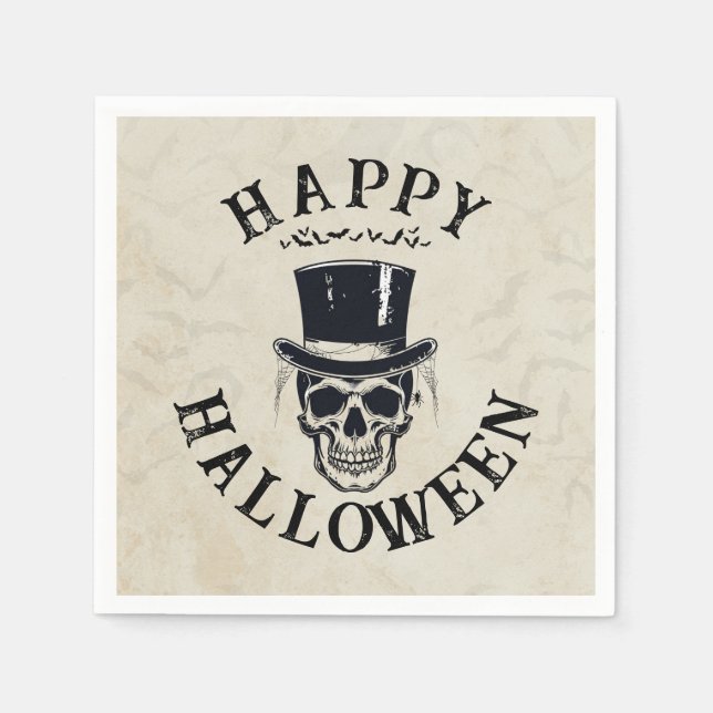 Serviette En Papier Happy Halloween vintage (Devant)