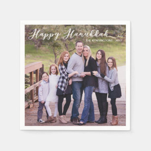 Serviette En Papier Happy Hanoukka Elegant Typography Nom de la photo