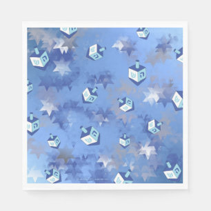 Serviette En Papier Happy Hanoukka Falling Stars et Dreidels Napkins