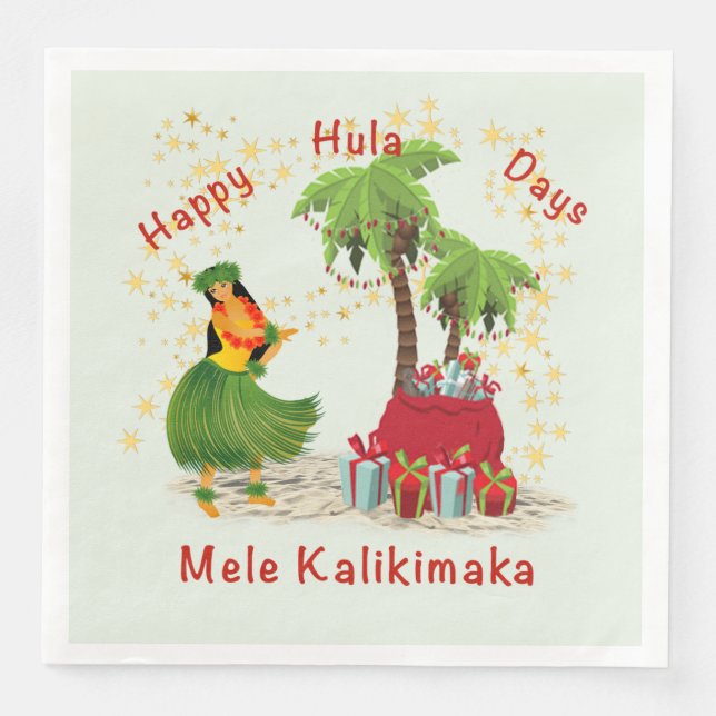 Serviette En Papier Happy Hula Days 2 Papier Napkin (Devant)