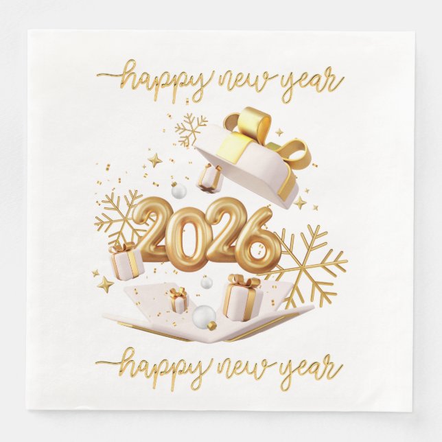 Serviette En Papier Happy new year (Devant)
