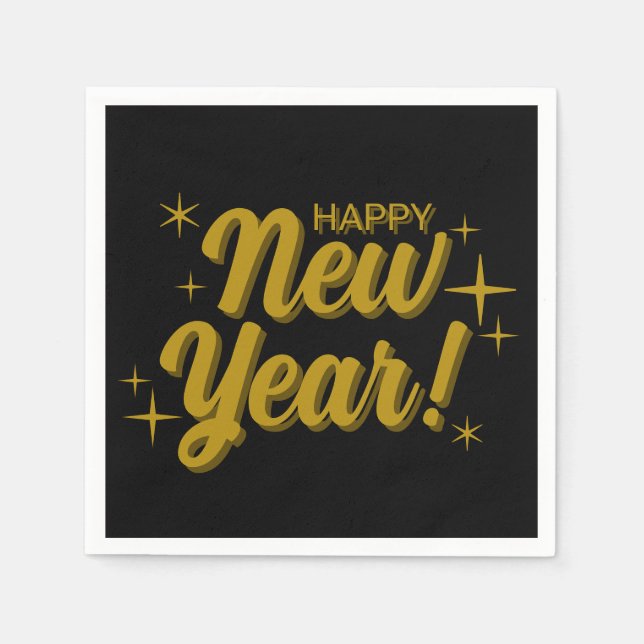 Serviette En Papier Happy New Years Napkins (Devant)