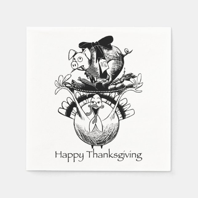 Serviette En Papier Happy Thanksgiving (Devant)