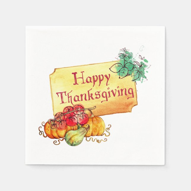 Serviette En Papier Happy Thanksgiving (Devant)