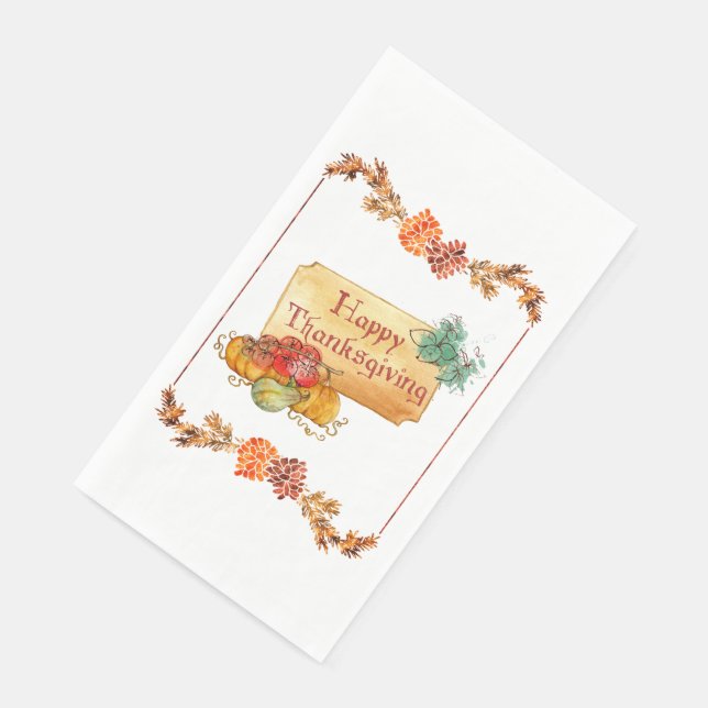 Serviette En Papier Happy Thanksgiving (Coin)