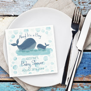 Serviette En Papier Happy Whale Ahoy C'est une fête de Baby shower de 