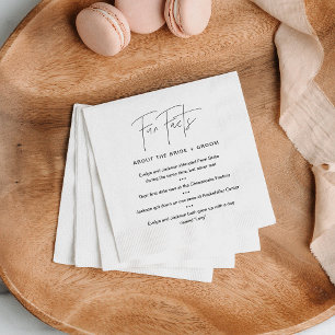 Serviette En Papier HARLOW Fun Facts About Bride & Groom (jeu de 50)