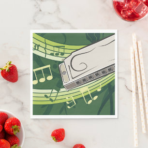 Serviette En Papier Harmonica Music
