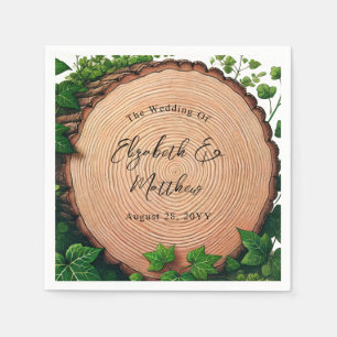 Serviette En Papier Harmonie Woodland : Mariage Woodslice & Greenery