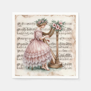 Serviette En Papier Harpais vintage sur Partition