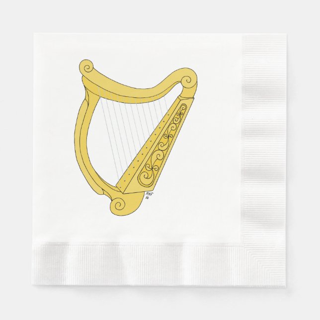 Serviette En Papier Harpe irlandaise (Devant)
