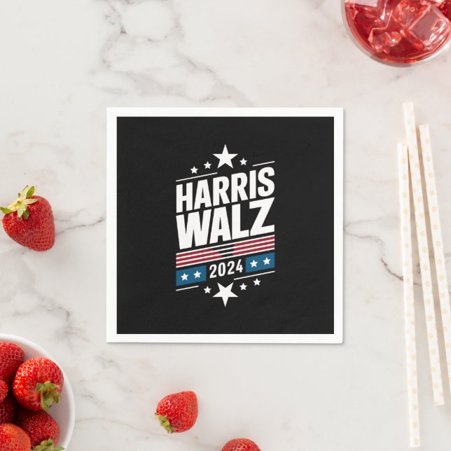 Serviette En Papier Harris Waltz 2024 Kamala Harris Tim Waltz 2024 (En situation)