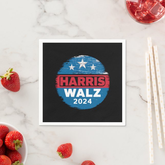 Serviette En Papier Harris Walz 2024 Election Kamala Harris Tim Waltz (En situation)