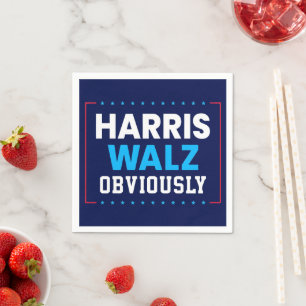 Serviette En Papier Harris Walz 2024 Évidemment