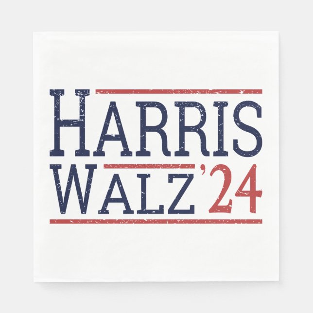 Serviette En Papier Harris Walz Election 2024 I (Devant)