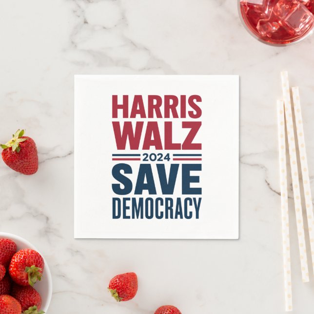 Serviette En Papier Harris Walz Sauver la démocratie (En situation)