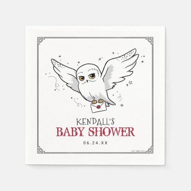 Serviette En Papier Harry Potter | Baby shower Hedwig (Devant)