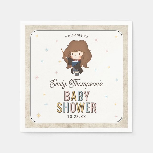 Serviette En Papier Harry Potter Chibi Hermione Wizard Baby Shower (Devant)