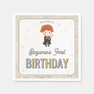 Serviette En Papier Harry Potter Chibi Ron Weasley Magicien Anniversai