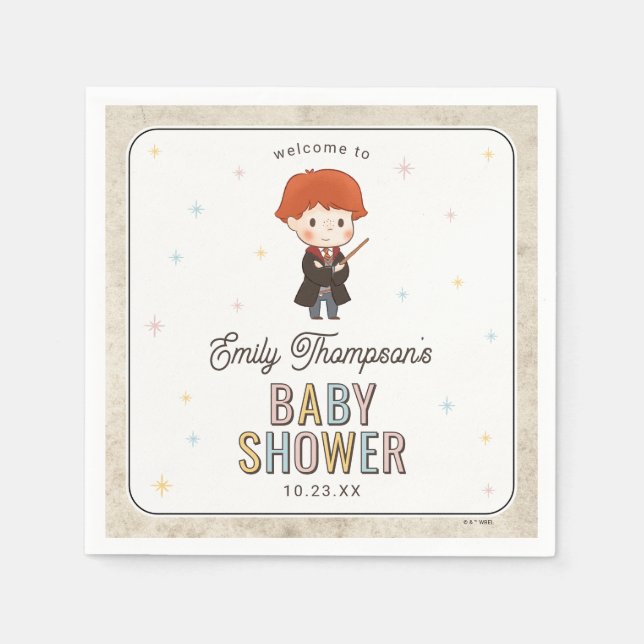 Serviette En Papier Harry Potter Chibi Ron Weasley Wizard Baby Shower (Devant)