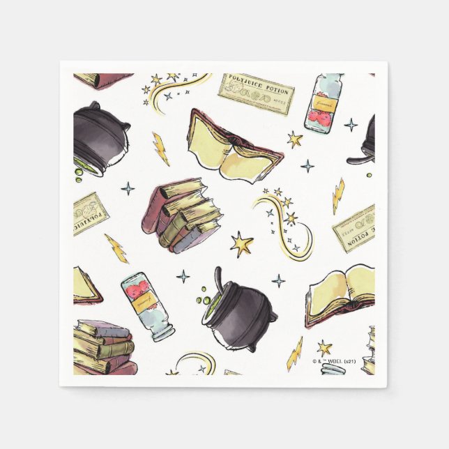 Serviette En Papier HARRY POTTER™ Spects & Books Motif (Devant)