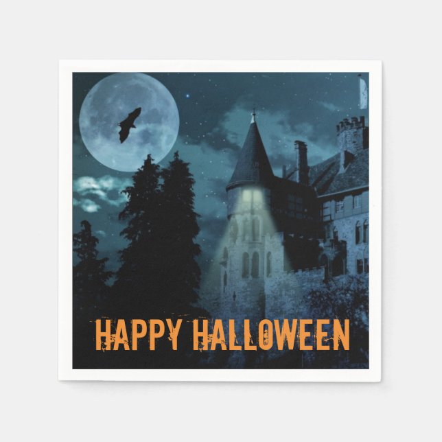 Serviette En Papier Haunted Goth Mansion Halloween (Devant)