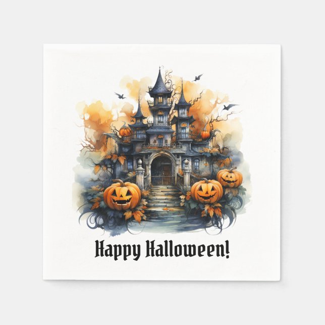 Serviette En Papier Haunween Halloween Castle Paper Party Napkin (Devant)