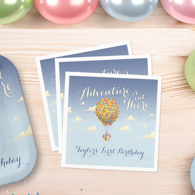 Serviette En Papier HAUT anniversaire | L'aventure est là (Napkins on table)