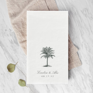 Serviette En Papier Havana Palm   Mariage Vintage Palm Tree