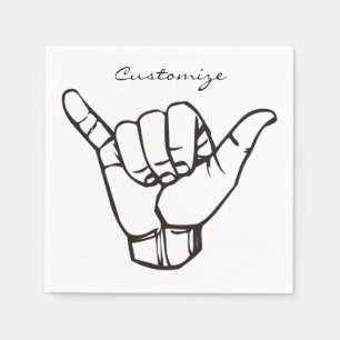 Serviette En Papier Hawaï Shaka Brah Wave Thunder_Cove