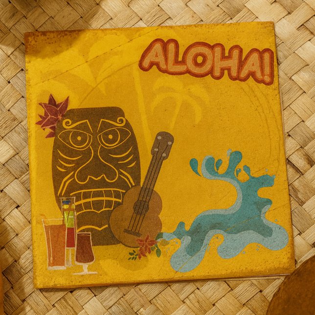 Serviette En Papier Hawaii Aloha Tiki Bar Retro Luau Party (Créateur téléchargé)