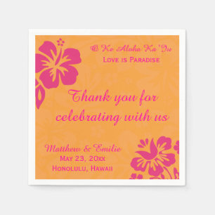 Serviette En Papier Hawaii Beach Flowers Mariage personnalisé serviett