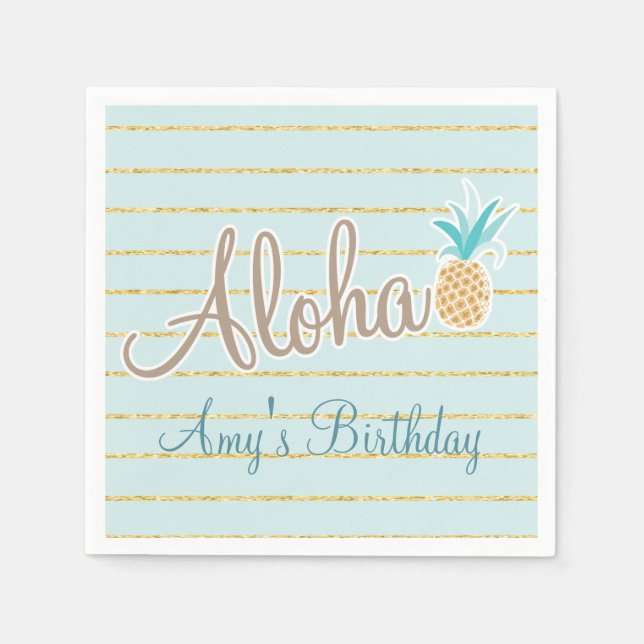 Serviette En Papier Hawaiian Luau Party, serviettes personnalisées (Devant)