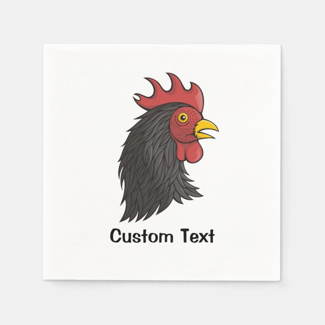 Serviette En Papier Head de Black Rooster (Devant)