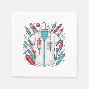 Serviette En Papier Healthcare Themed Napkins – Syringe & Vial