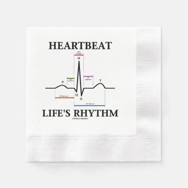 Serviette En Papier Heartbeat Life's Rhythm ECG EKG Electrocardiogram (Devant)