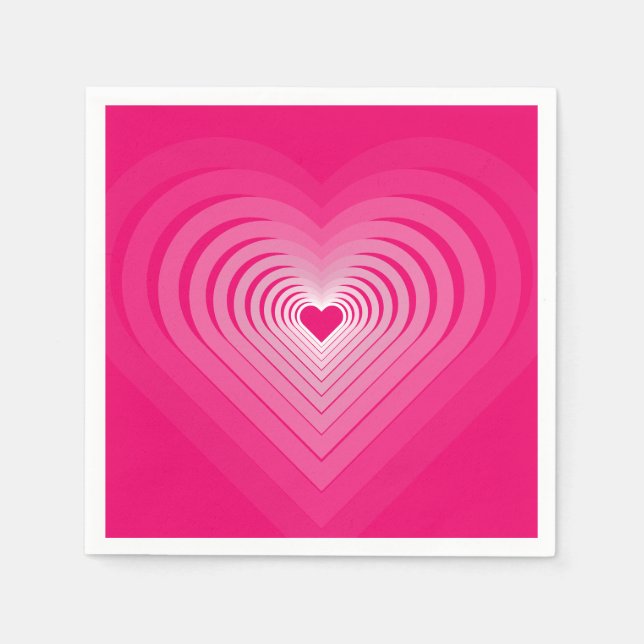 Serviette En Papier Hearts Napkins Pink (Devant)