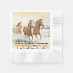 Serviette En Papier Hébreux 12 1-2 Courez avec la Bible de l'Endurance