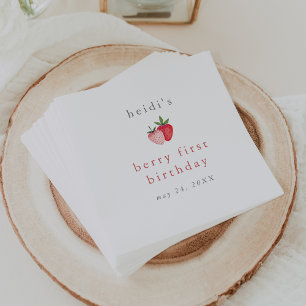 Serviette En Papier HEIDI mignonne fraise fille Berry premier annivers
