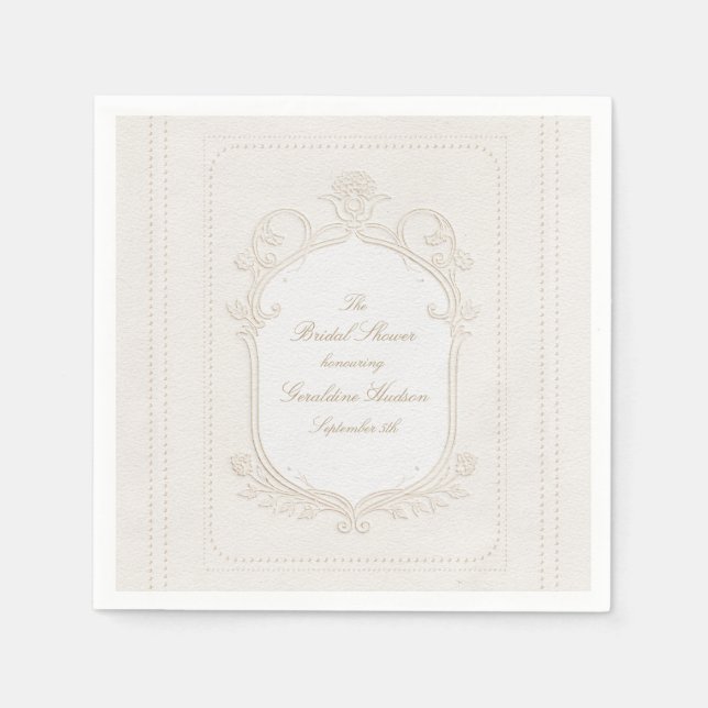 Serviette En Papier Heirloom Rococo Bridal Shower (Devant)