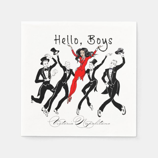 Serviette En Papier Helllo, Garçons (Devant)