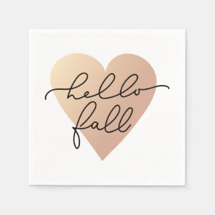 Serviette En Papier Hello Fall Love Heart