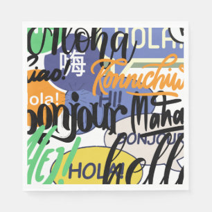 Serviette En Papier Hello World