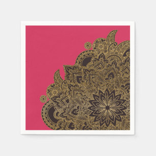Serviette En Papier Henné à la mode mignon de fleur de parties