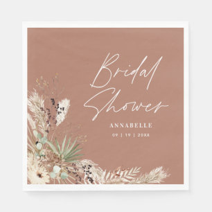 Serviette En Papier Herbe de pampa élégante moderne boho pour la douch