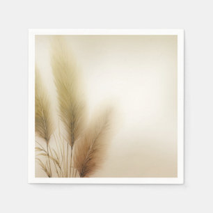 Serviette En Papier Herbe des Pampas Dorée Mariage Bohème Bohème