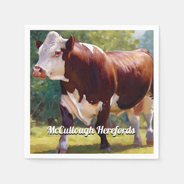 Serviette En Papier Hereford Bull (Devant)