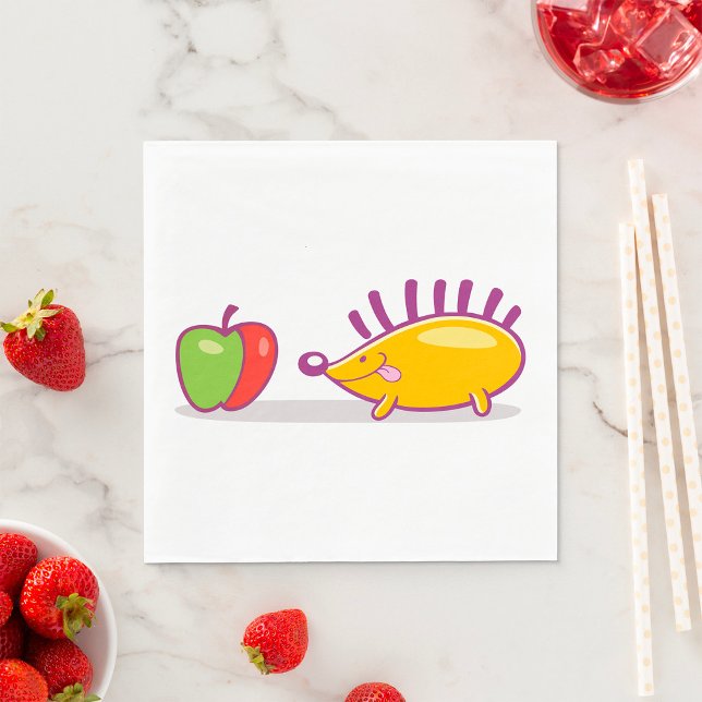 Serviette En Papier Hérisson Et Pomme (Créateur téléchargé)