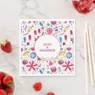 Serviette En Papier Hérisson Fleurs sauvages