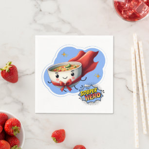 Serviette En Papier Héros soupe, Super Hero Pun Soupe  